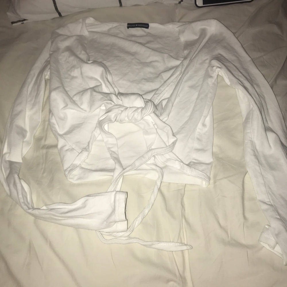 White Brandy Melville Tie Wrap Top